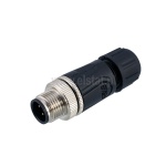 Wtyk prosty M12; złącze 4 pinowe; do lutowania; małe wymiary; męskie