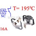 Wyłącznik bimetalowy 195 st.C; 16A/250VAC; NC; wyprowadzenia pionowe