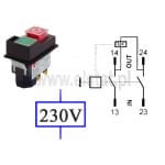 Wyłącznik elektromagnetyczny 1- FAZA; START- STOP; zamiennik dla KJD17F; AC3=15A/ 250VAC; czarny front; Tripus; 4 piny