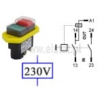 Wyłącznik elektromagnetyczny 1- FAZA; START- STOP; typ; 31P0046; IP65; AC3=15A/ 250VAC; czarny front; Tripus; 5 pinów