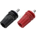 Zacisk labolatoryjny czarne + czerwone; wymiary: 22 mm / M4.  I= 8A; kpl