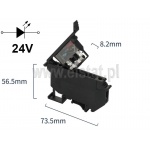 Złącze bezpiecznika z kontrolką LED; 5x20mm; szyna DIN; sygnalizacja 24V