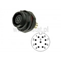 Złącze przemysłowe okrągłe, SP1312/S9,  WEIPU, żeńskie, 9pin, na panel, gwint zewnętrzny IP68, 250V, 1,6A, pasuje do SP1310