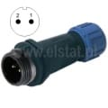 SP1311/P2, złącze przemysłowe, wtyk na kabel, 2 piny, 8A