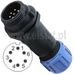 SP1311/P6, złącze przemysłowe, wtyk na kabel, 6 pinów, 4A