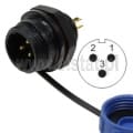 Złącze przemysłowe okrągłe, SP1312/P3,  WEIPU, męskie, 3pin
skręcane, na panel, gwint zewnętrzny IP68, 250V, 8A, pasuje do SP1310