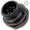 Złącze przemysłowe SP1312/P6, męskie, 6pin
skręcane, na panel, gwint zewnętrzny, IP68, 125V, 4A 