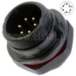 Złącze przemysłowe SP1312/P6, męskie, 6pin
skręcane, na panel, gwint zewnętrzny, IP68, 125V, 4A 